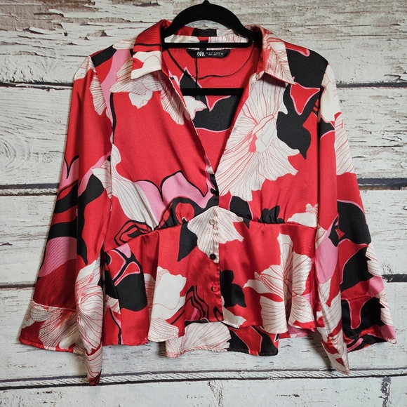 Zara kimono floral blouse - Picture 3 of 14